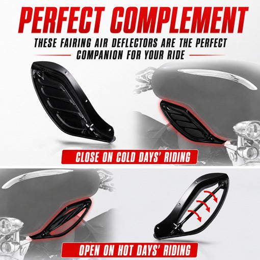 Motorcycle Side Wing 90-Degree Adjustable Wind Deflectors