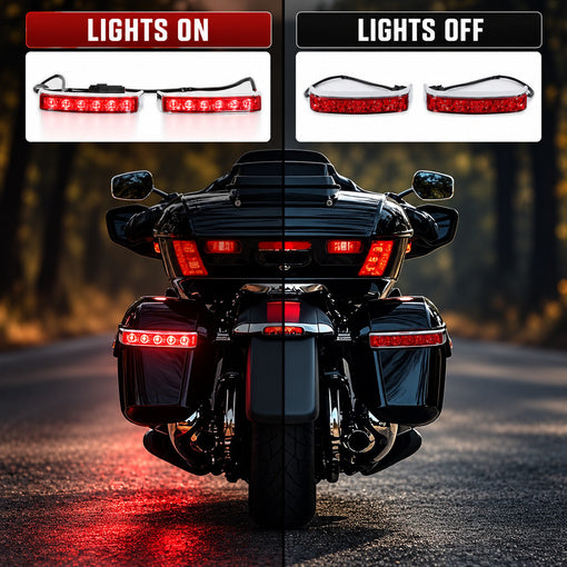 Motorcycle LED Saddlebag Brake Running Turn Signal Tail Lights