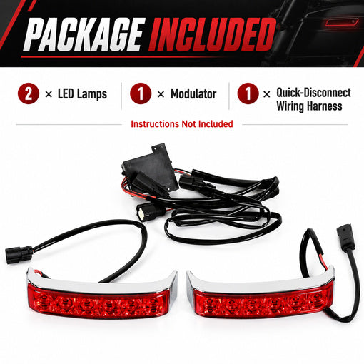 Motorcycle LED Saddlebag Brake Running Turn Signal Tail Lights