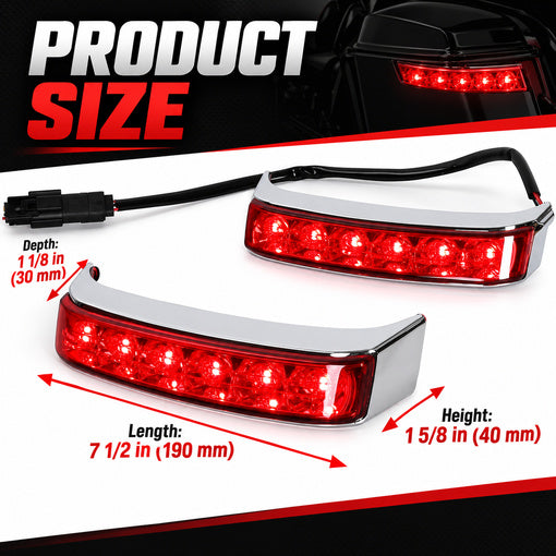 Motorcycle LED Saddlebag Brake Running Turn Signal Tail Lights