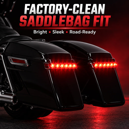 Motorcycle LED Saddlebag Brake Running Turn Signal Tail Lights
