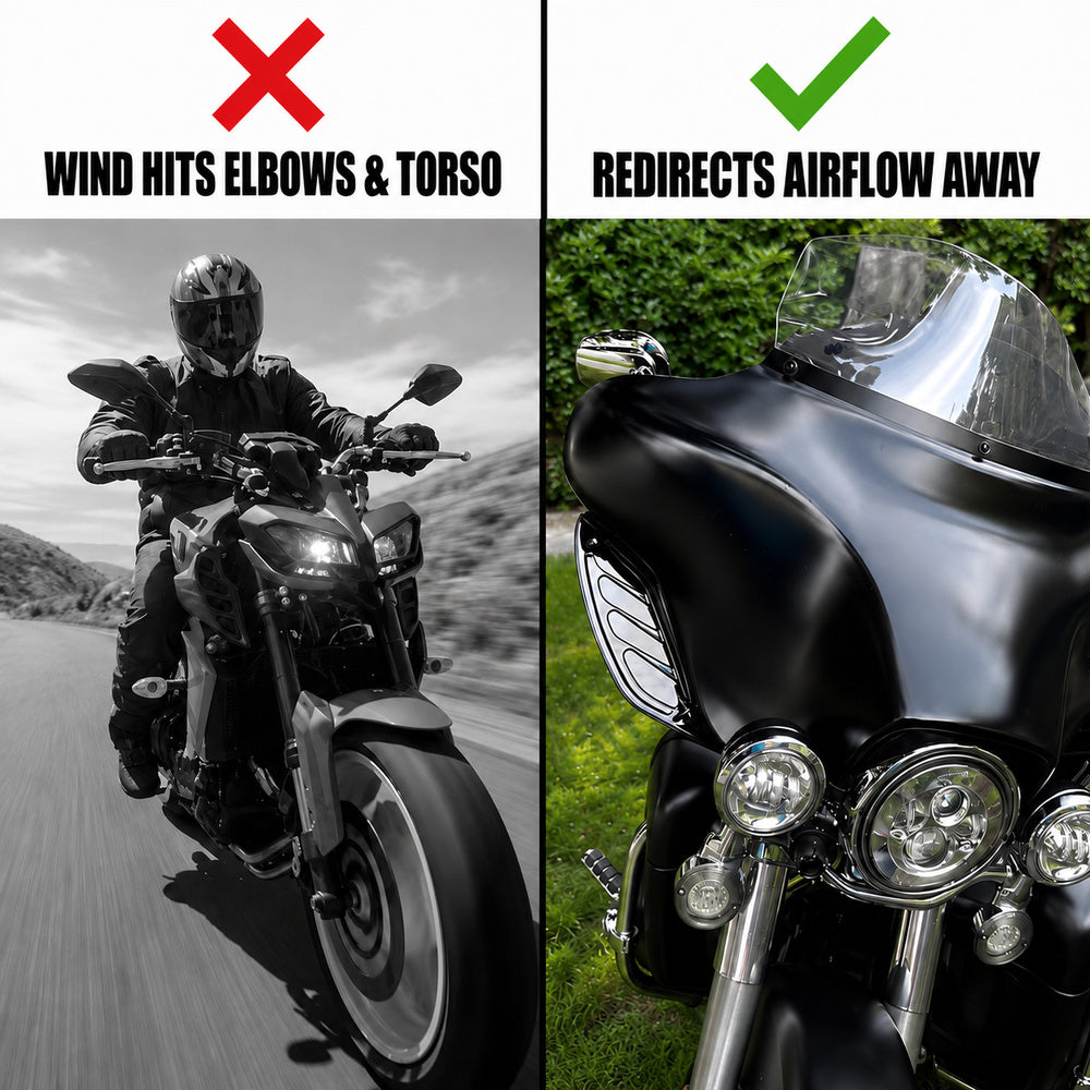 Motorcycle Side Wing 90-Degree Adjustable Wind Deflectors